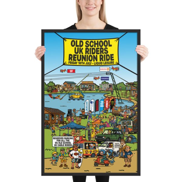 Limited Edition – Old School UK Cable Riders Reunion Framed Poster - Image 2