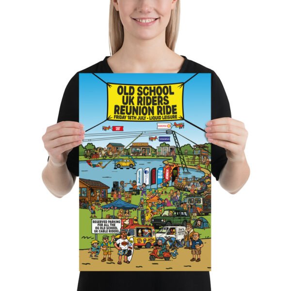Limited Edition – Old School UK Cable Riders Reunion Poster (No Frame) - Image 3