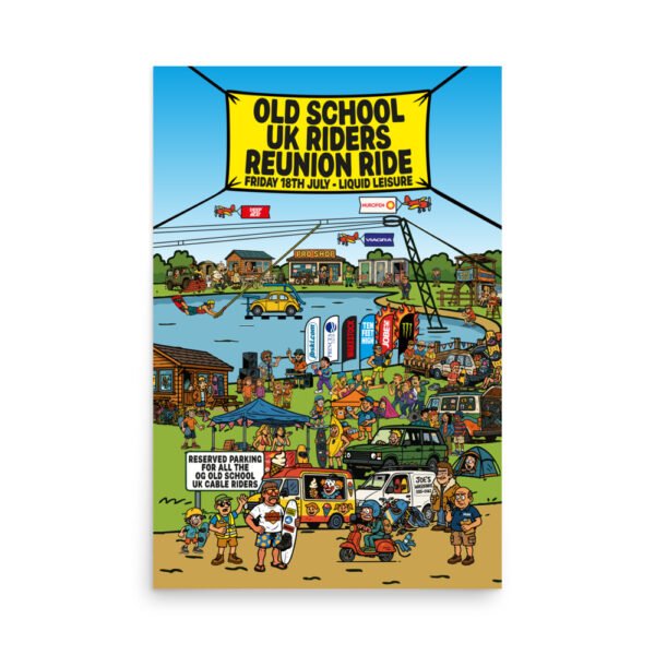 Limited Edition – Old School UK Cable Riders Reunion Poster (No Frame)